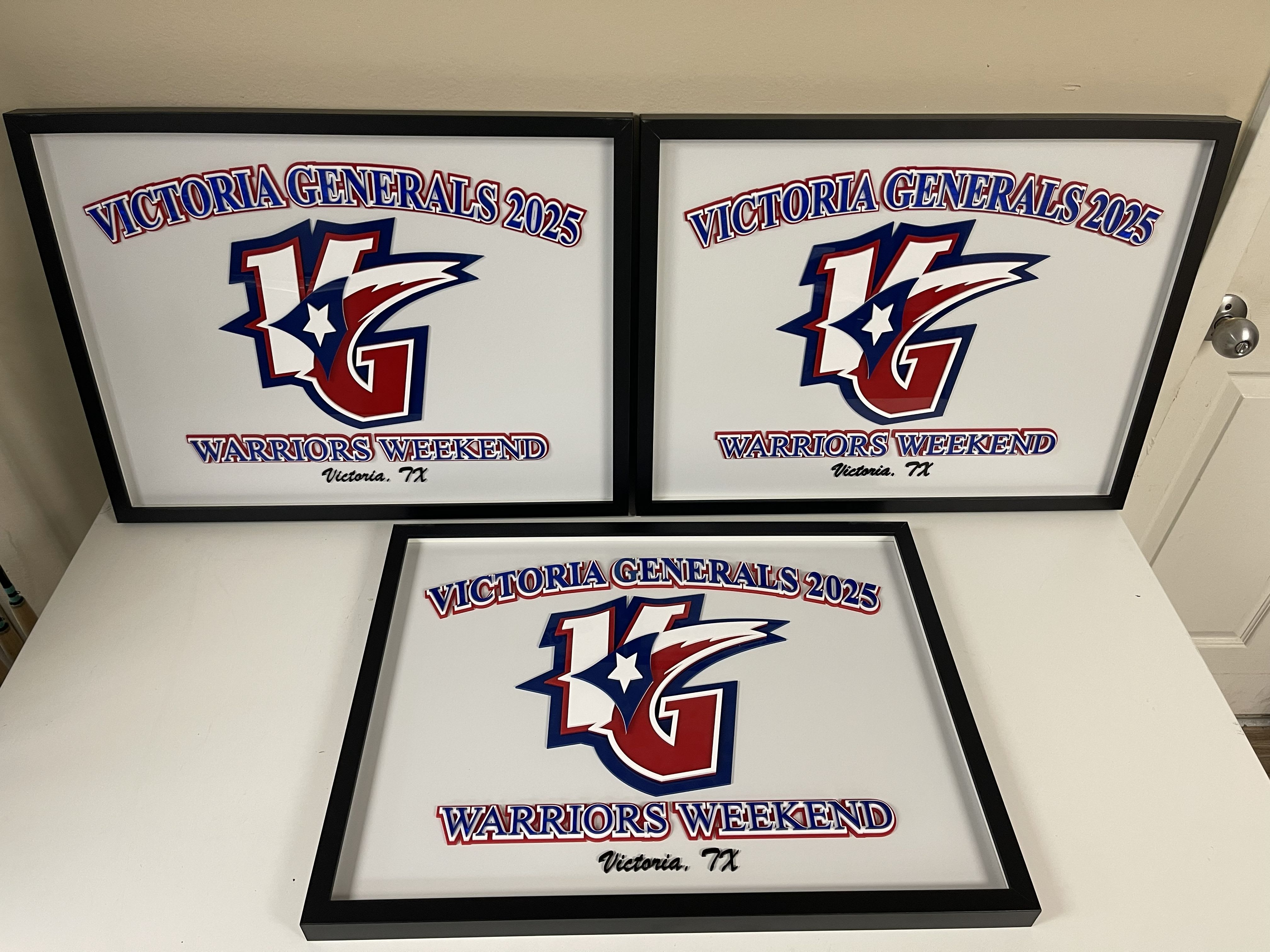 Victoria Generals custom 24x18 layered acrylic sign