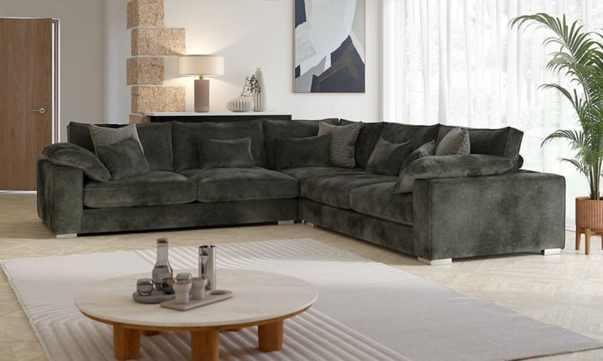 7 Seater Chenille Sofa (1 of 1)