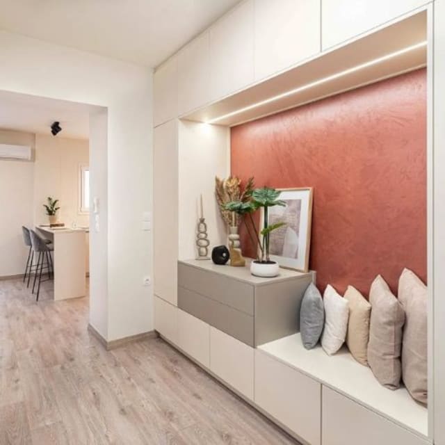 Apartment Renovation with Stylish Entryway Nook