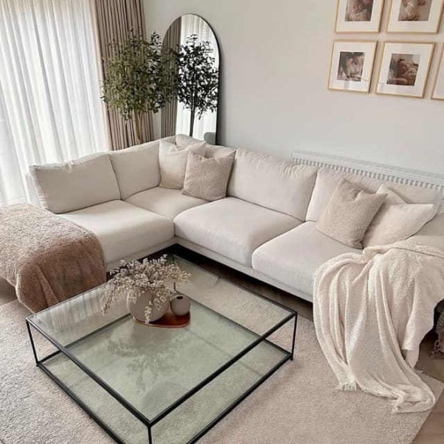 White L Shaped Sofa