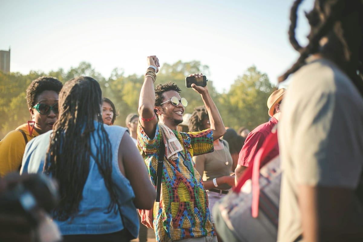 festival people partying and having fun