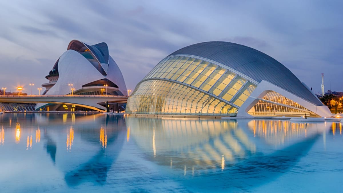 Modern Buildings in the City of Arts and Sciences in Valencia