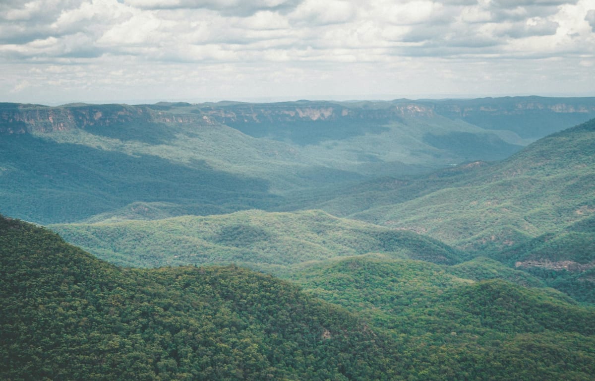 Die Blue Mountains, gelegen in New South Wales in Australien