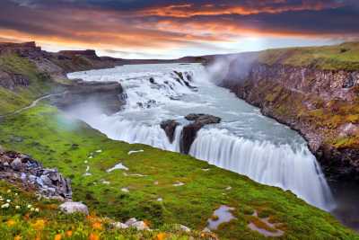 Iceland - Gullfoss - Island mit dem Mietwagen - Nordlichter, Vulkane & Wasserfälle