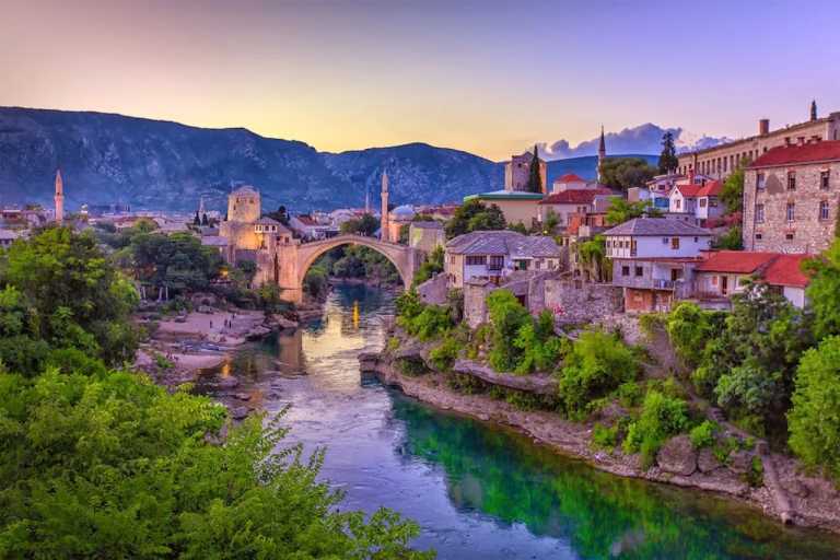Südeuropa - Old Bridge Mostar - Motorcycle Adventure Tour - Balkans - Croatia - Montenegro - Albania - Italy - Sicily - Amalfi Coast