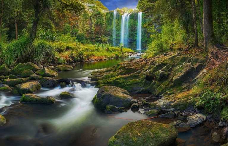 New Zealand - Whangarei Falls - Guided Motorcycle New Zealand Adventure Trip