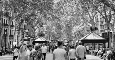 Spain - La Rambla - Home Office in Barcelona under the Spanish sun