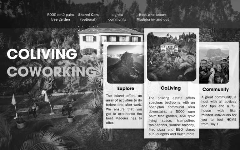 Portugal - Shared (same gender) Room: 2,3 or 4 Wochen CoLiving & CoWorking im Paradies Madeira: Workspace mit Highspeed Internet - JoinMyTrip