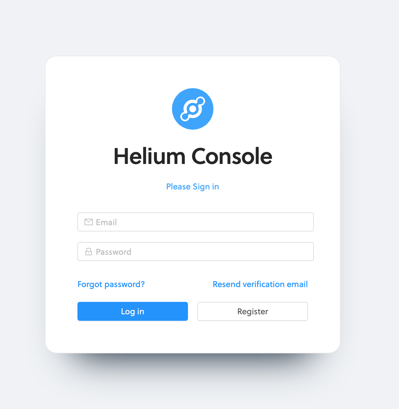 helium login page