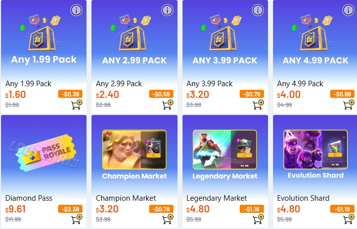 Top up Clash Royale on Lootbar.gg Offers