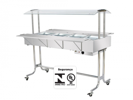 ESTUFA DE AQUECIMENTO MASTER INOX 08 CUBAS QUENTES