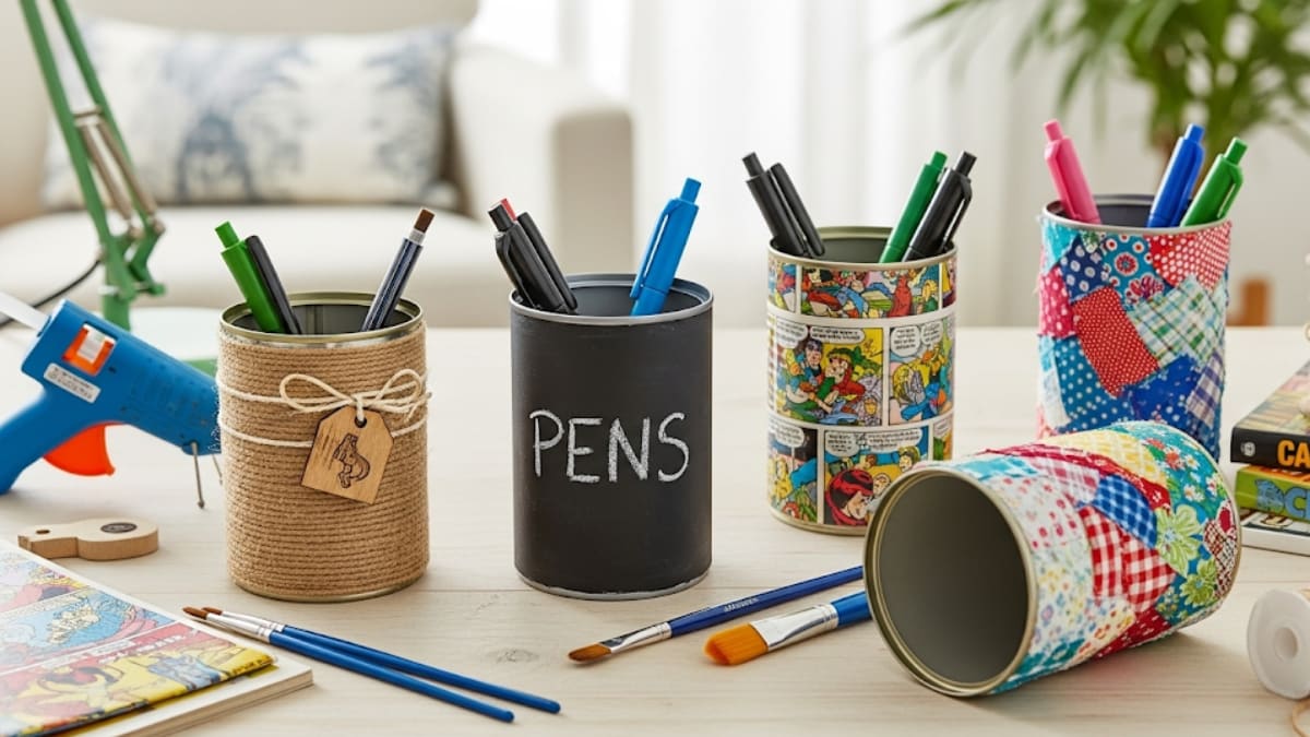 Tin Can Pen Holders