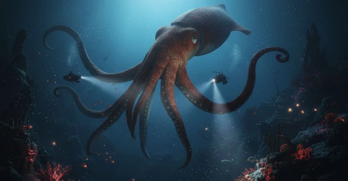 The Pacific Ocean Contains Giant Squids