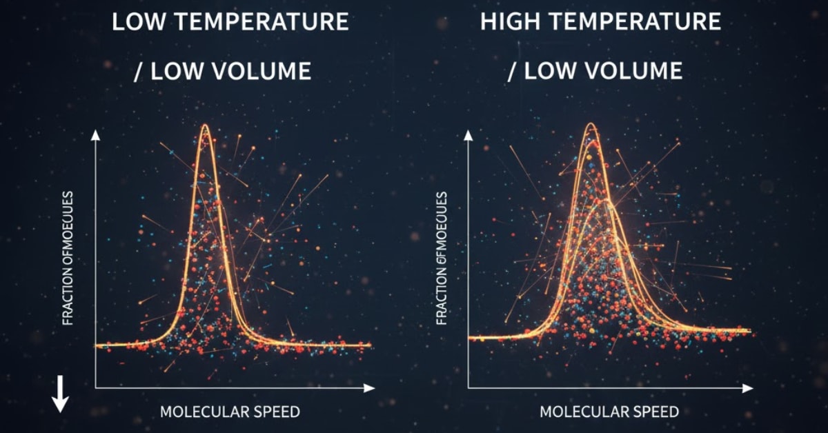 Distribution of energy of a gas