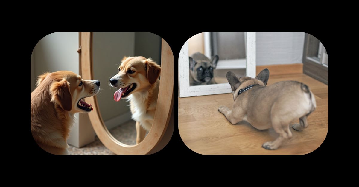 A Dog Barking at Its Own Reflection