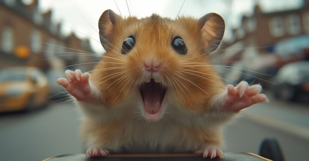 Hamster with a big head