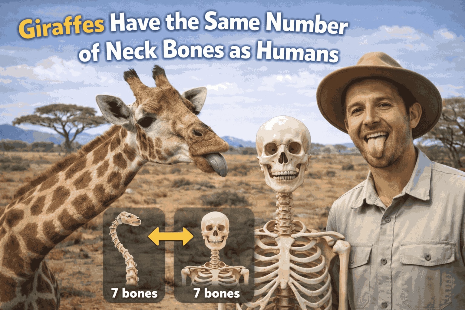 Giraffes Have the Same Number of Neck Bones as Humans