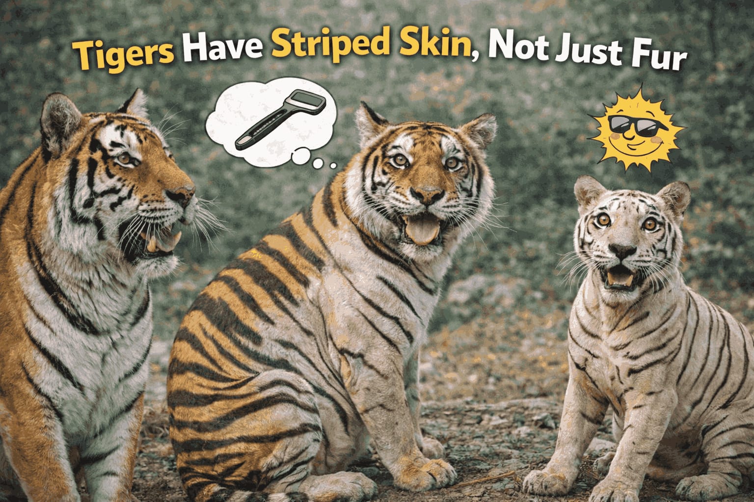 Tigers Have Striped Skin, Not Just Fur