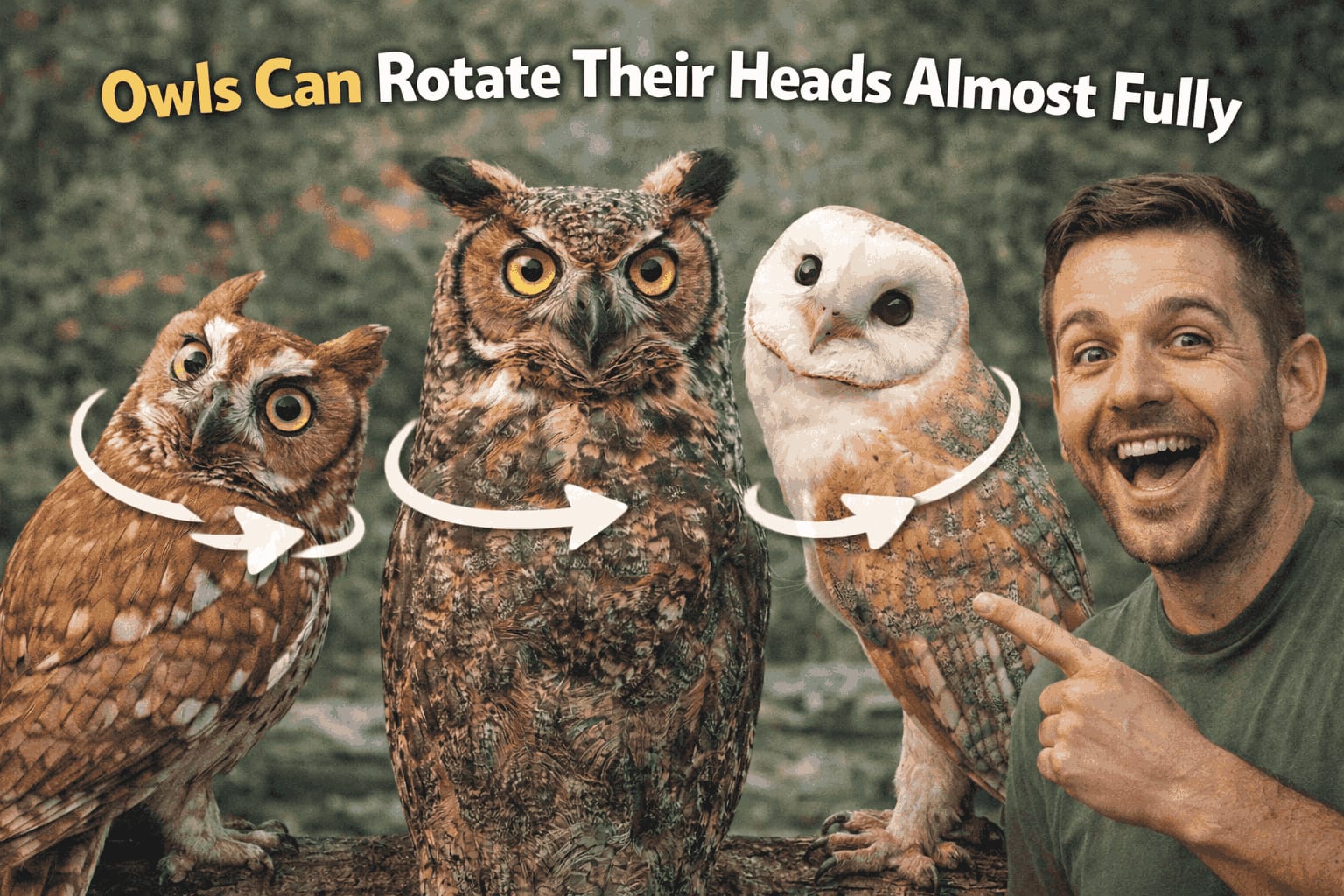 Owls Can Rotate Their Heads Almost Fully