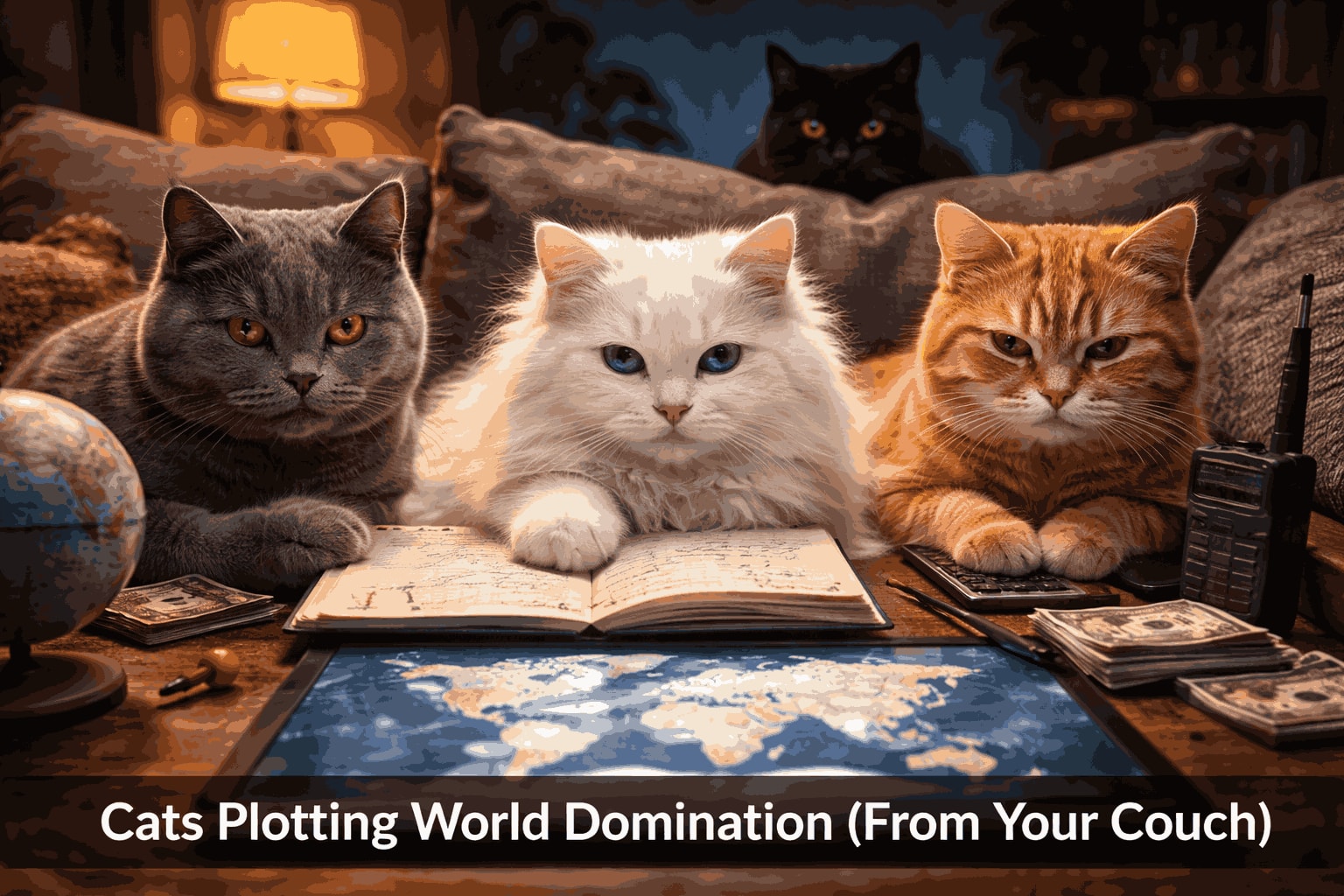 Cats Plotting World Domination (From Your Couch)