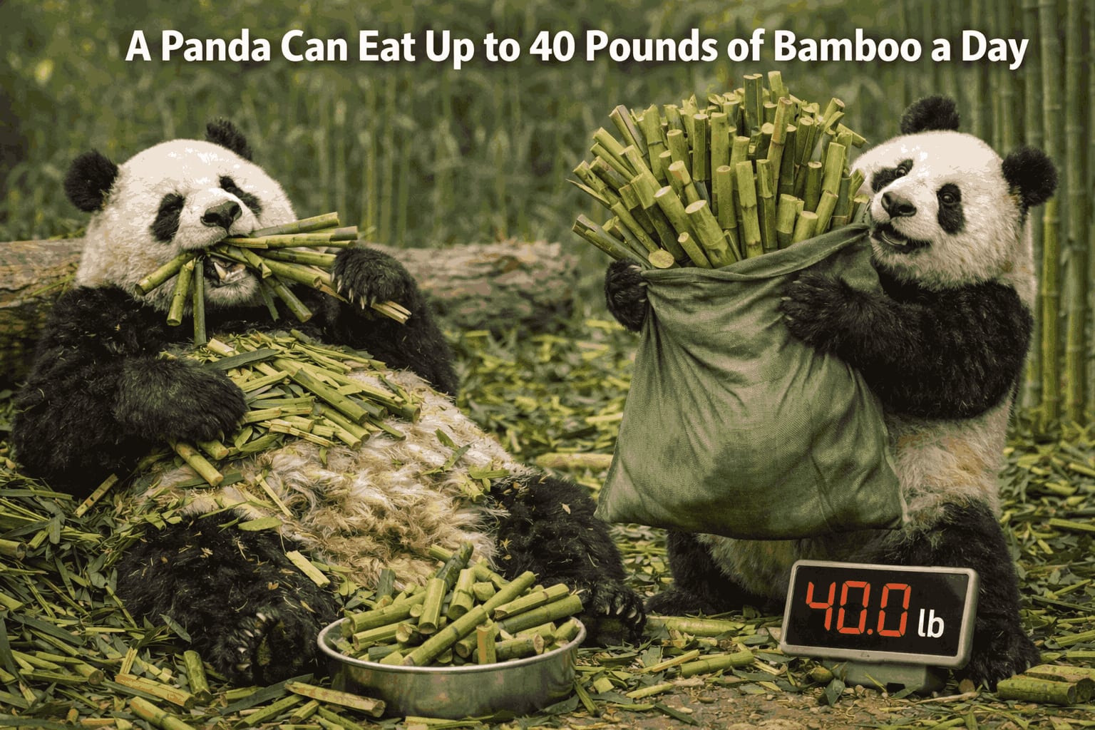 A Panda Can Eat Up to 40 Pounds of Bamboo a Day