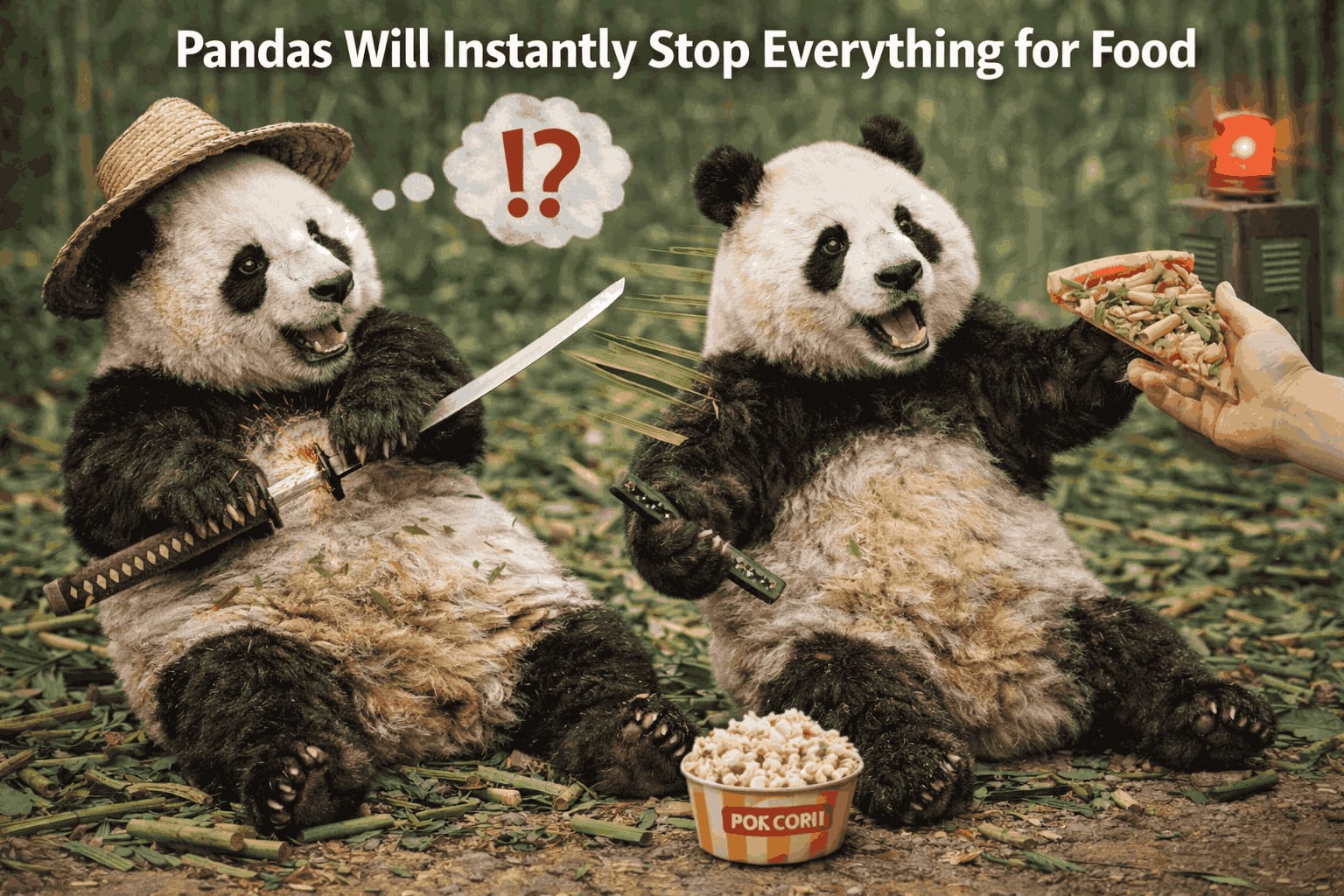 Pandas Will Instantly Stop Everything for Food