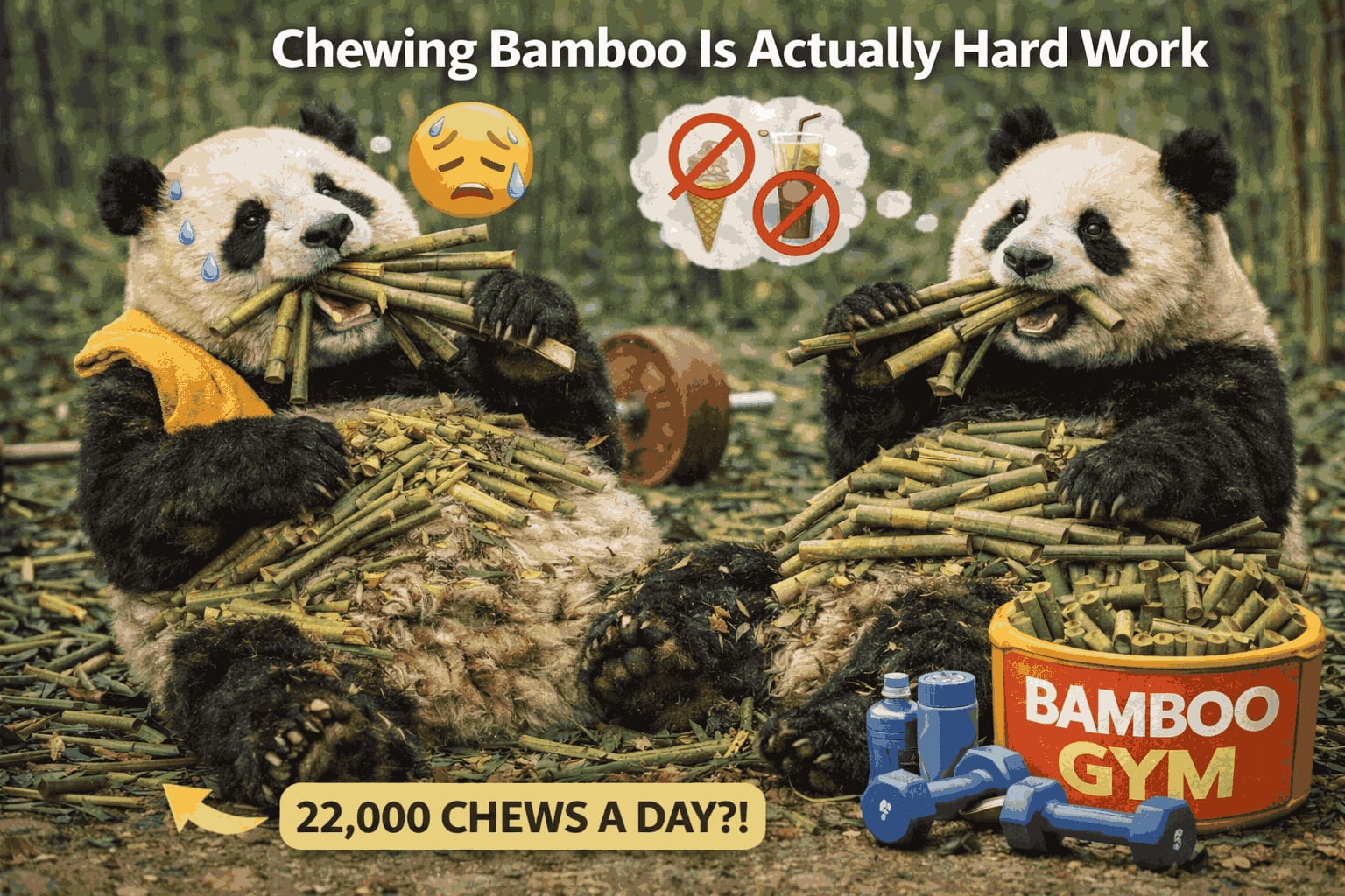 Chewing Bamboo Is Actually Hard Work