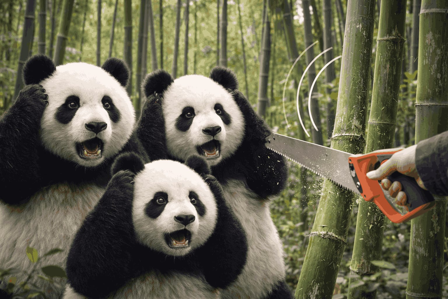 Pandas Can Hear Bamboo Being Cut