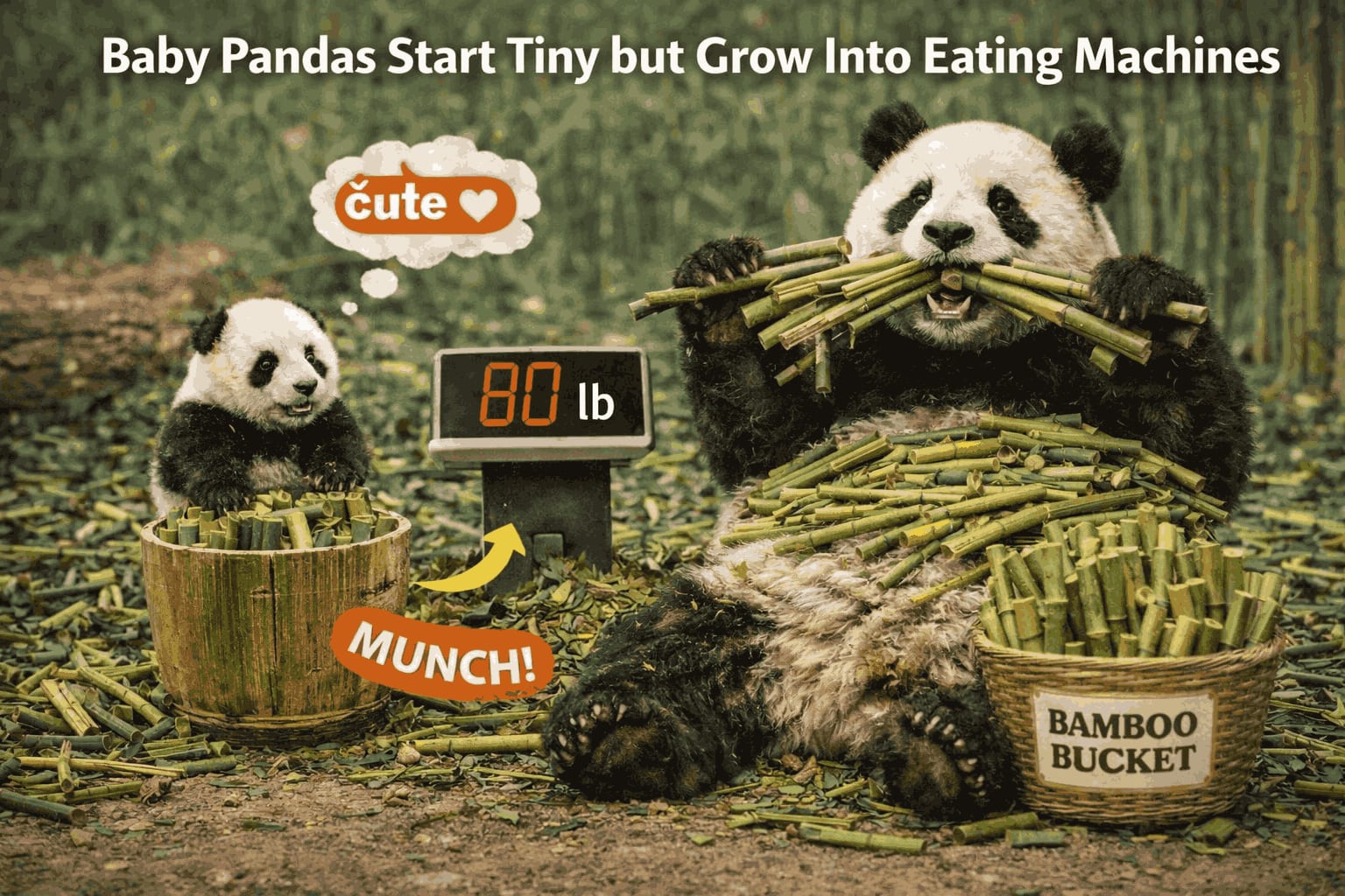 Baby Pandas Start Tiny but Grow Into Eating Machines
