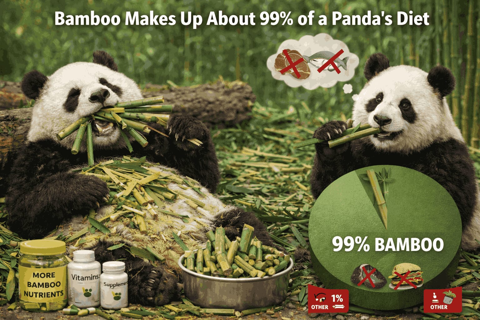 Bamboo Makes Up About 99% of a Panda’s Diet