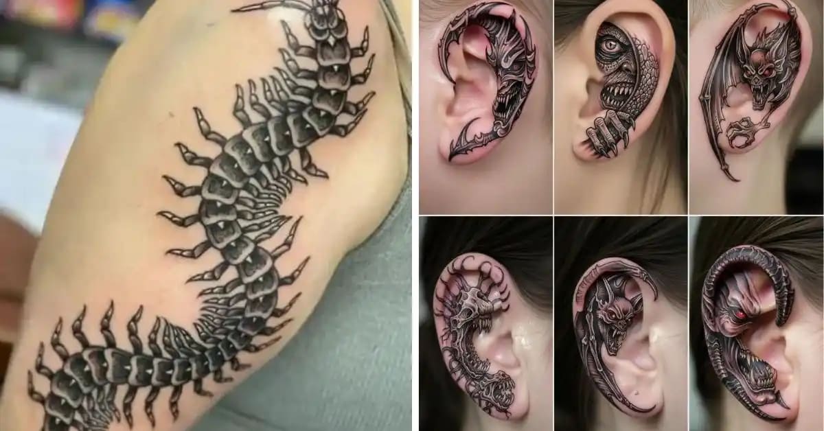 Centipede Tattoos Representing Wisdom and Solitude