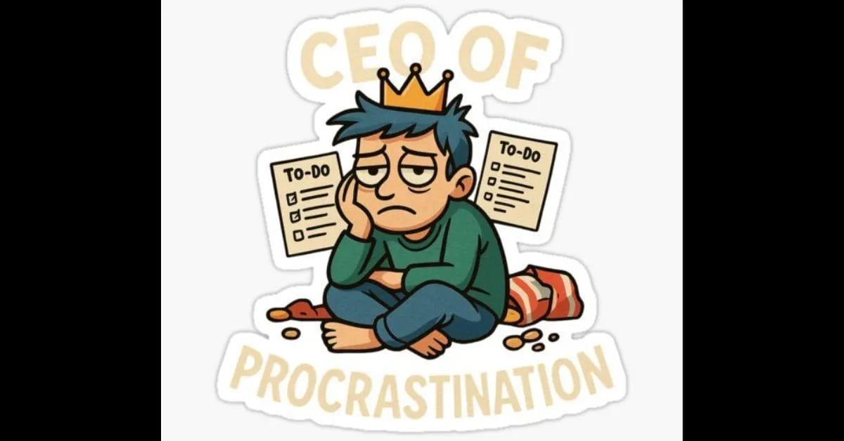 Cute Funny Sticker That Calls Out Your Procrastination Habit