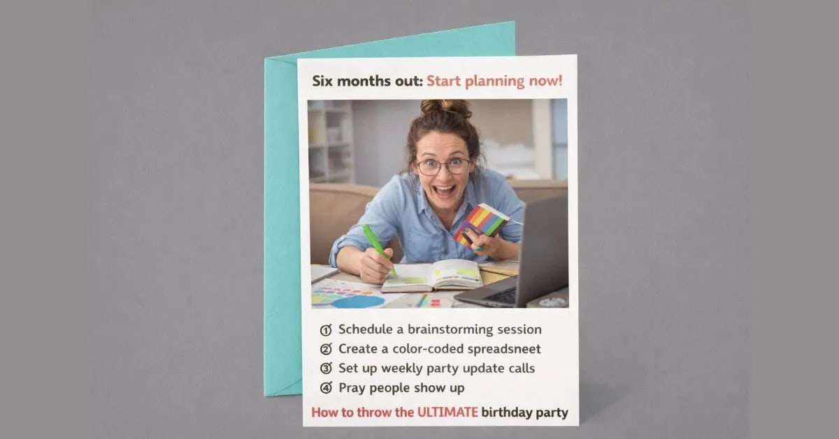 Funny Card That Exposes Your Obsessive Birthday Planning Tips