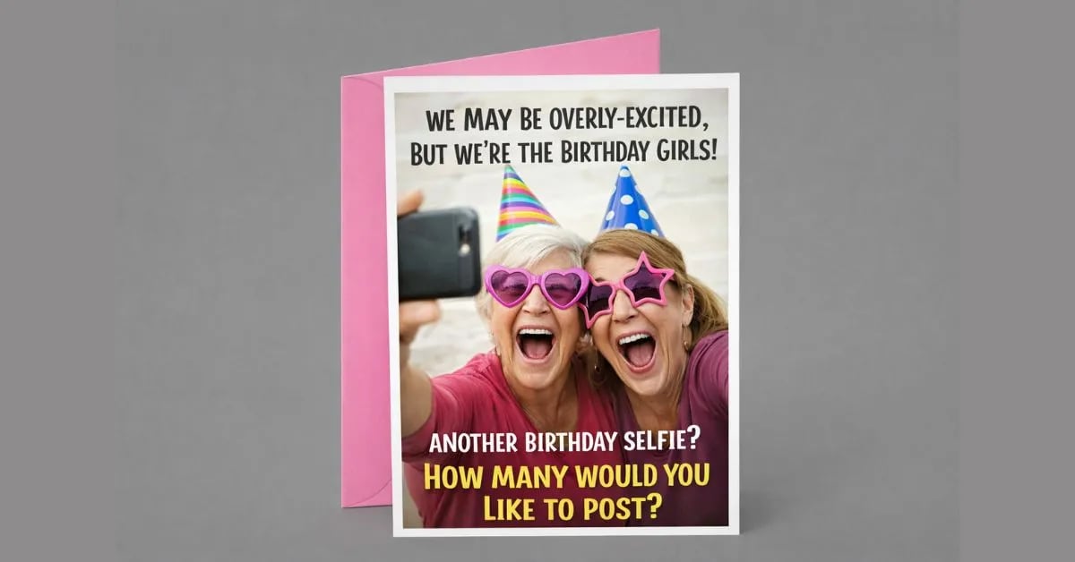 Funny Card That Teases Your Over-Excited Birthday Selfies