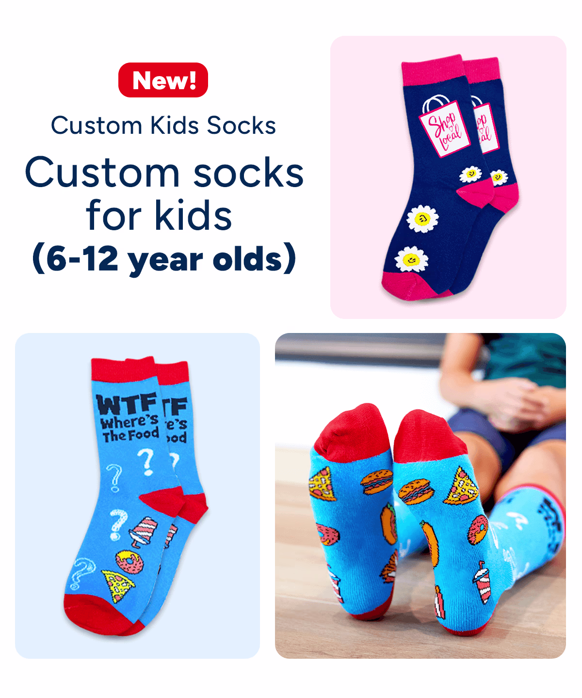 Custom Socks for Youth - Kids (5-12 years old)