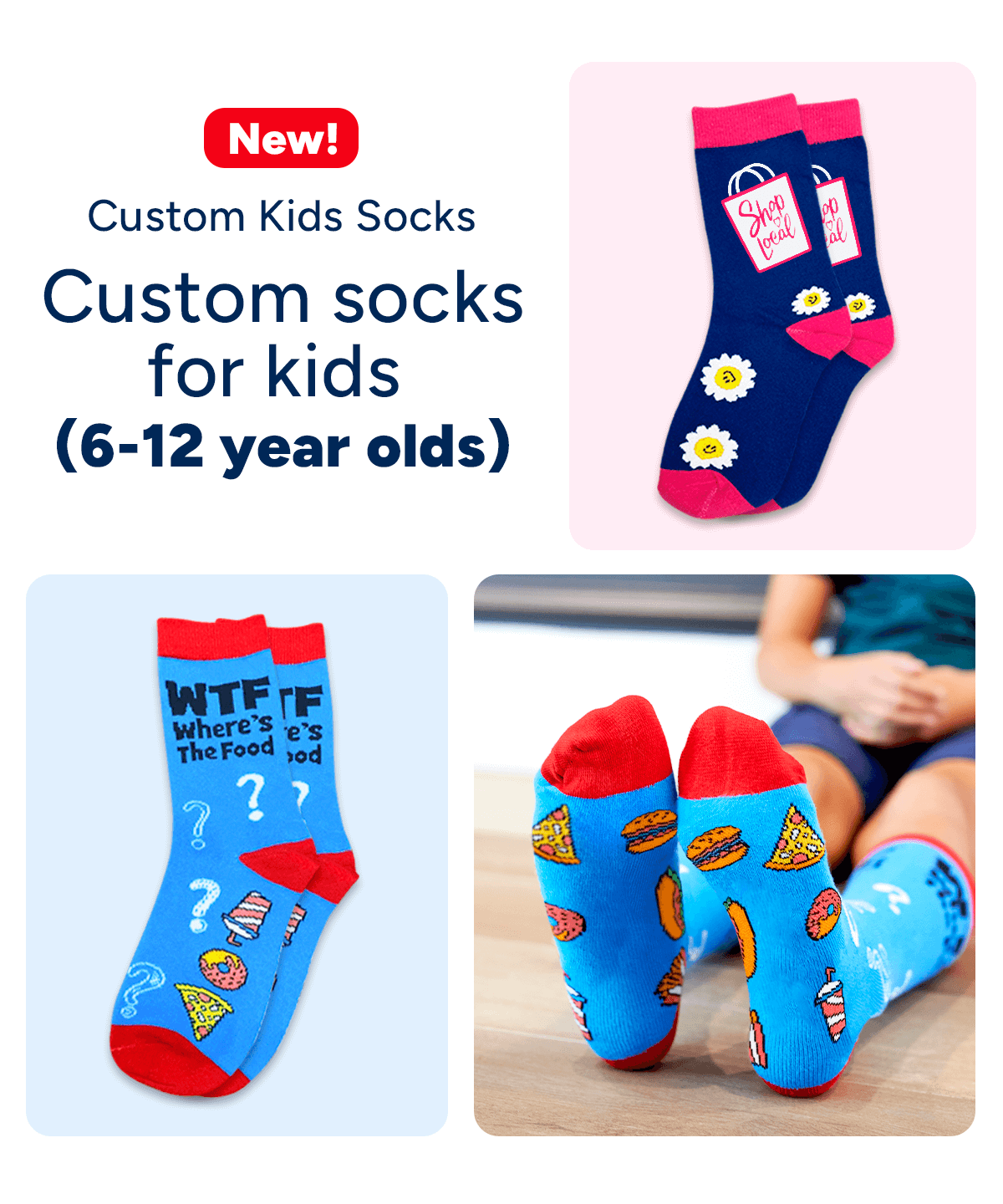 Custom Socks for Youth - Kids (5-12 years old)