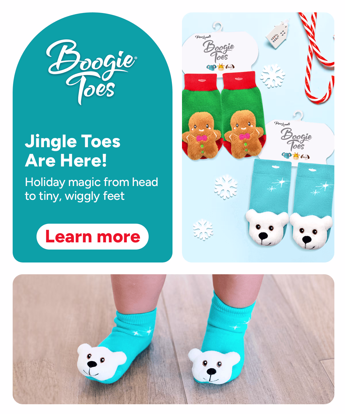 Polar Bear Boogie Toes Banner Christmas