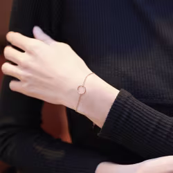 Circle loop, Everyday Bracelet (Rose, Yellow or White) - Thumbnail 4