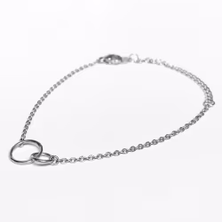 Interlocking Circles, Everyday Bracelet (Rose or White) - Thumbnail 1