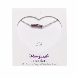 American Flag Crystal, Everyday Bracelet (Rose or White) - Thumbnail 3