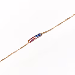 American Flag Crystal, Everyday Bracelet (Rose or White) - Thumbnail 5