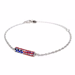 American Flag Crystal, Everyday Bracelet (Rose or White) - Thumbnail 1