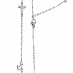 Sparkle and Cross, Everyday Necklace (Rose, Yellow or White) - Thumbnail 2