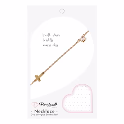 Sparkle and Cross, Everyday Necklace (Rose, Yellow or White) - Thumbnail 8