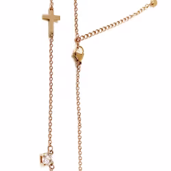 Sparkle and Cross, Everyday Necklace (Rose, Yellow or White) - Thumbnail 12