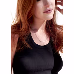 Simple Bar, Everyday Necklace (Rose or White) - Thumbnail 4