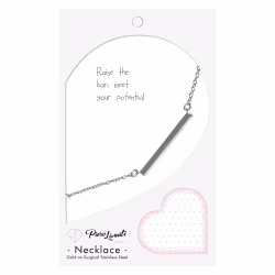Simple Bar, Everyday Necklace (Rose or White) - Thumbnail 3