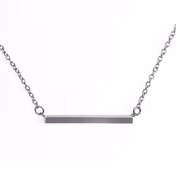 Simple Bar, Everyday Necklace (Rose or White) - Thumbnail 1