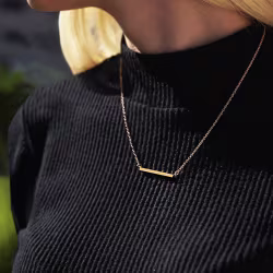 Simple Bar, Everyday Necklace (Rose or White) - Thumbnail 10