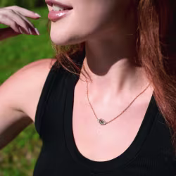 Protective Eye, Everyday Necklace (Rose or White) - Thumbnail 6